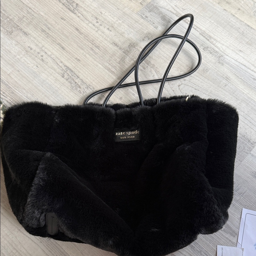 Kate Spade Black Faux Fur Shoulder Bag